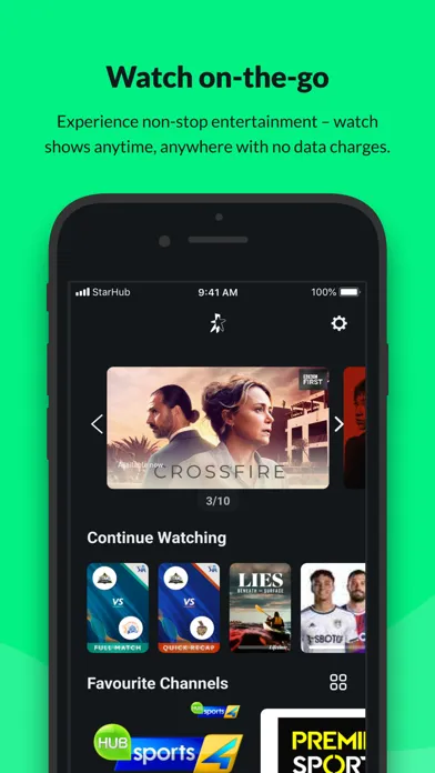 Capturas de tela do StarHub TV+