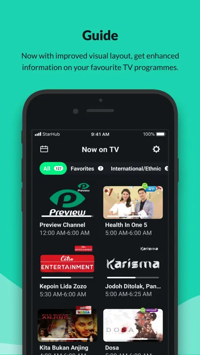 Capturas de tela do StarHub TV+