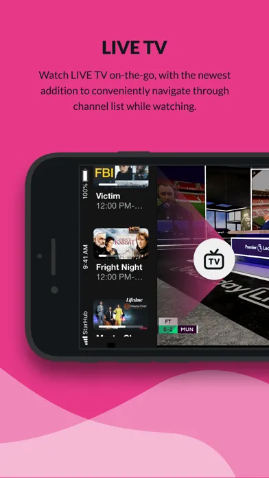 Capturas de tela do StarHub TV+