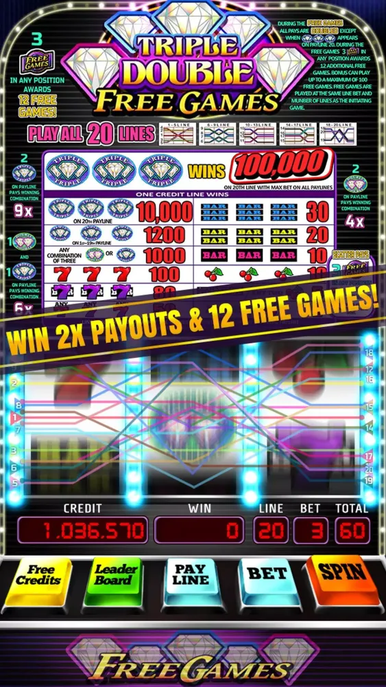 Capturas de tela do Triple Double FG Slots