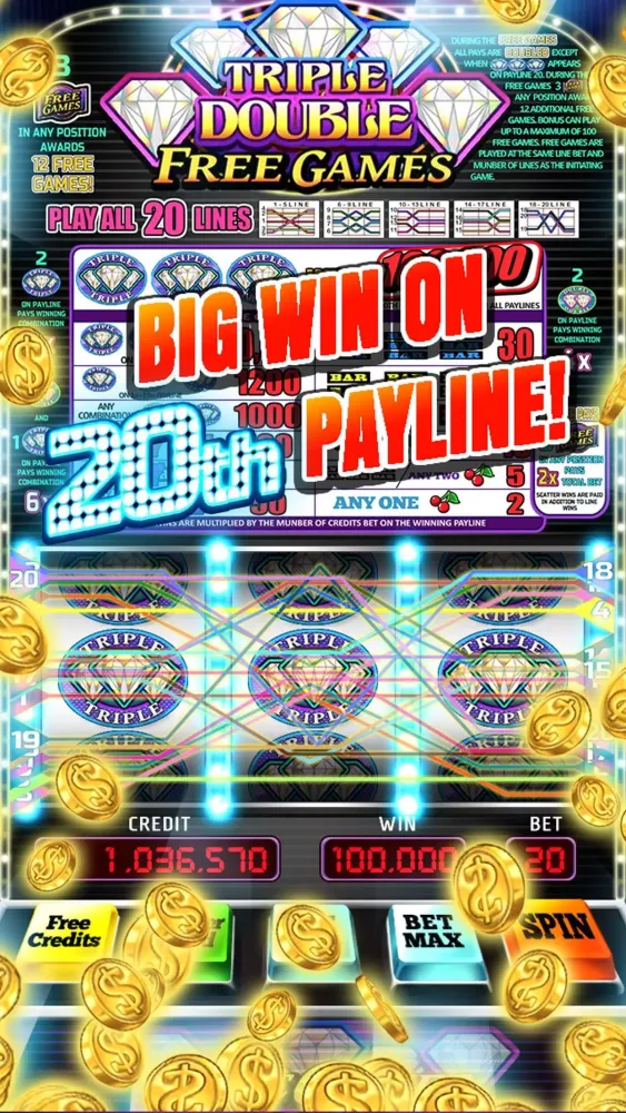 Capturas de tela do Triple Double FG Slots