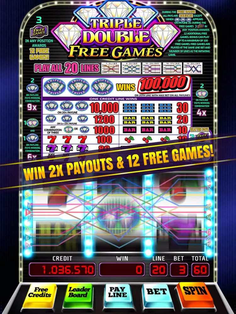 Capturas de tela do Triple Double FG Slots