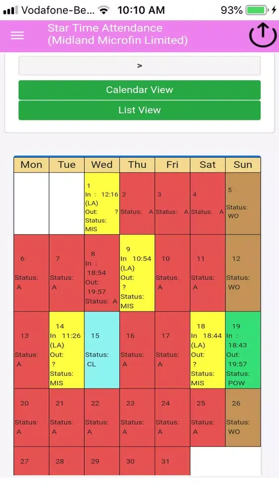 Ảnh chụp màn hình của StarAttendanceApp