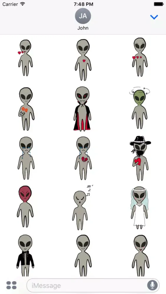Скриншоты Alien Valentine's Stickers