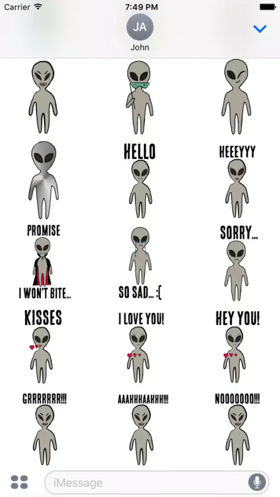 Скриншоты Alien Valentine's Stickers
