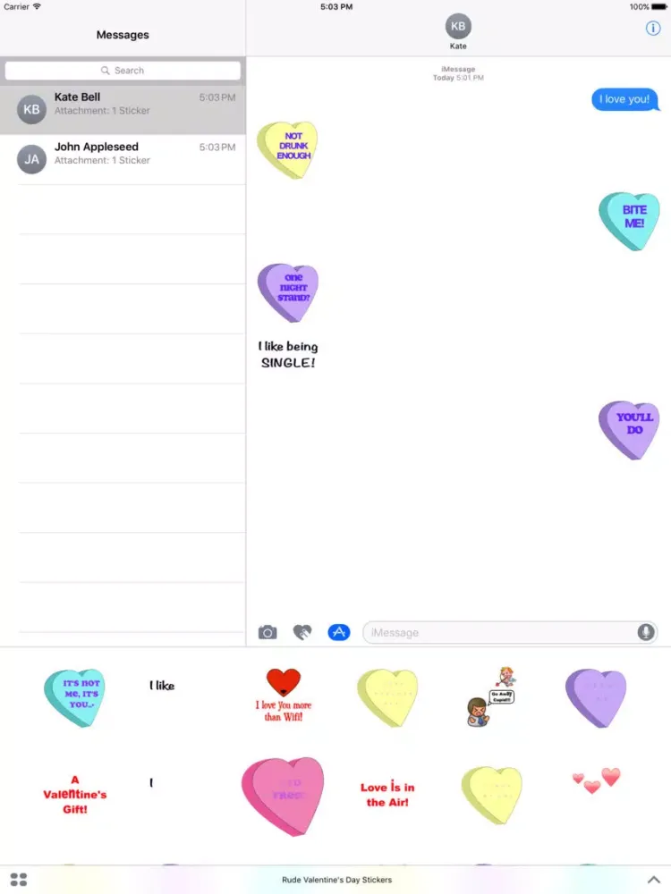 صور Rude Valentine's Day Stickers iPad 