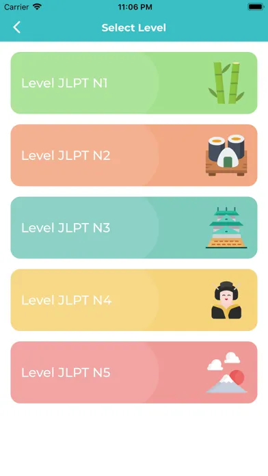 Tangkapan skrin Kanji Widget JLPT