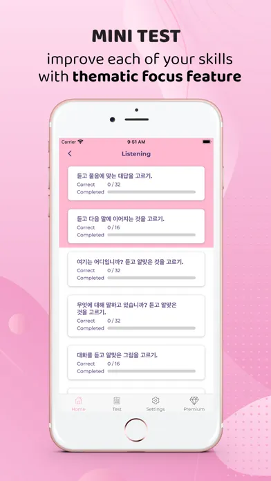Tangkapan layar Topik Test - Learn Korean