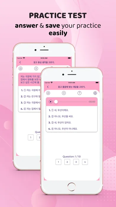 Tangkapan layar Topik Test - Learn Korean