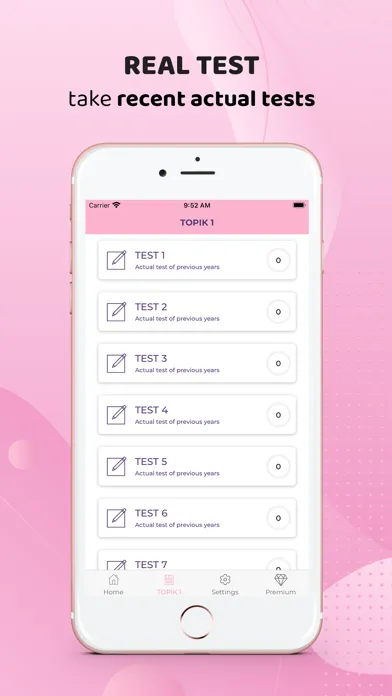 Tangkapan layar Topik Test - Learn Korean