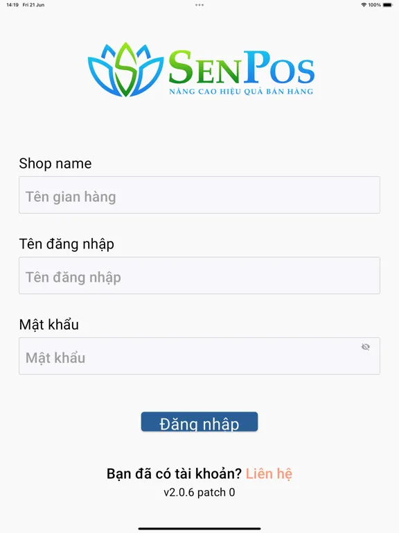 Tangkapan layar SenPos iPad 