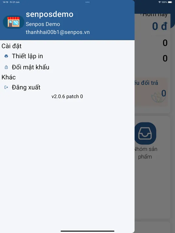 Tangkapan layar SenPos iPad 