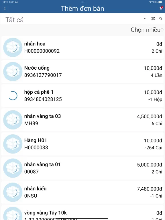 Tangkapan layar SenPos iPad 