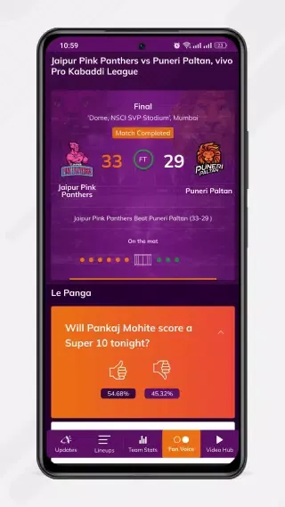 Pro Kabaddi Official App Screenshots