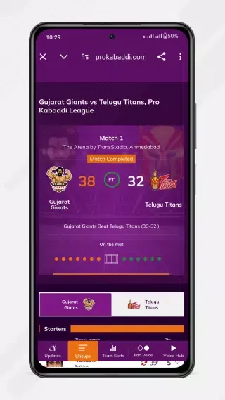 Pro Kabaddi Official App Screenshots
