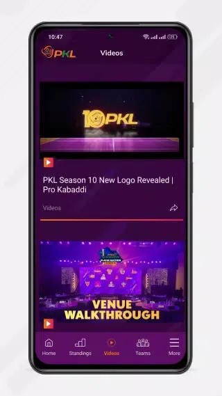 Pro Kabaddi Official App Screenshots