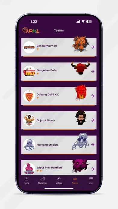 Скриншоты Pro Kabaddi Official App