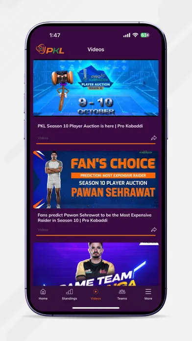 Скриншоты Pro Kabaddi Official App