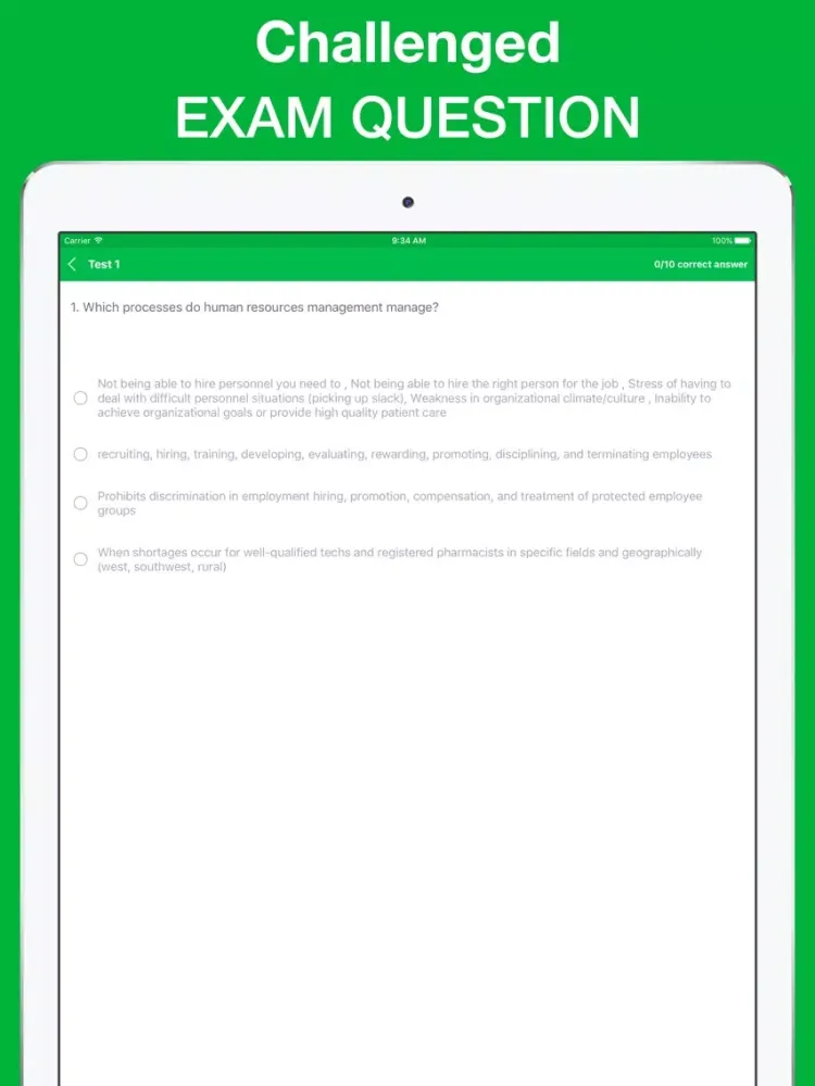 Human Resources Management Exam Questions 2017 iPad  Screenshots