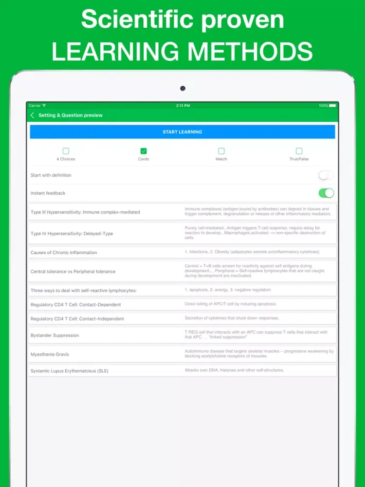 Zrzuty ekranu Immunology Exam Questions 2017 Edition iPad 