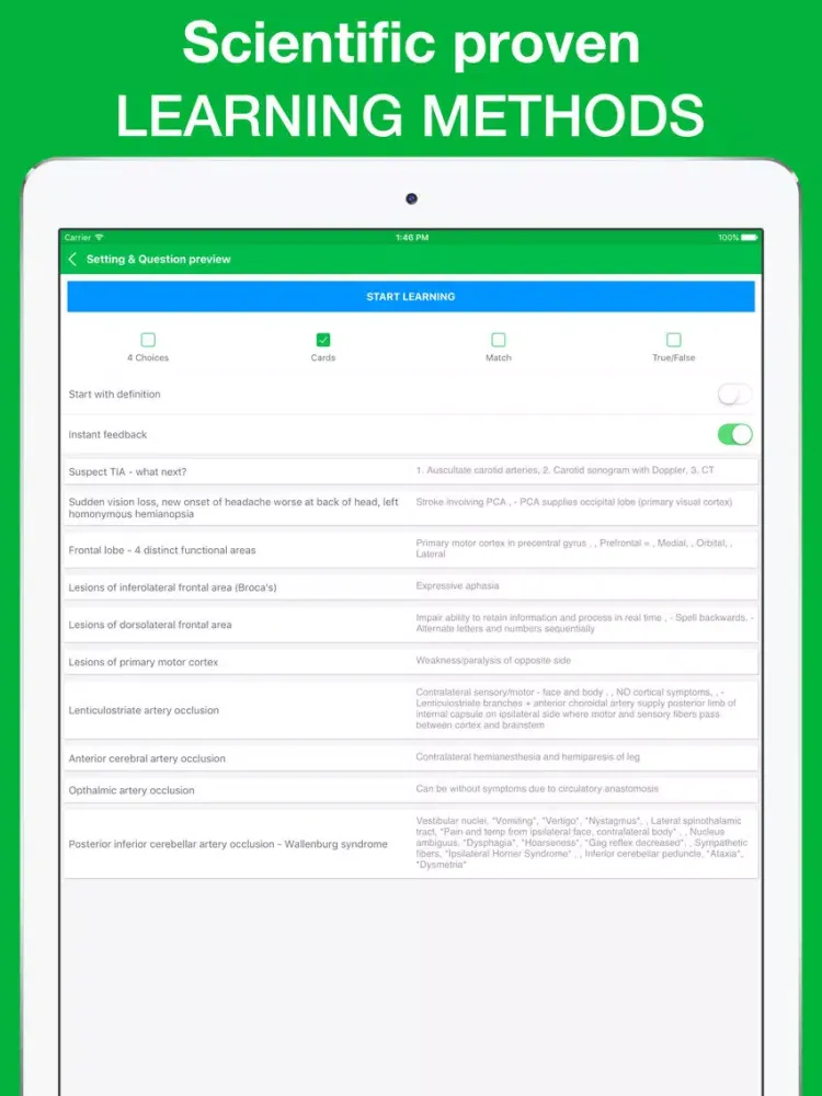 Neurology Exam Questions 2017 Edition iPad  স্ক্রিনশট