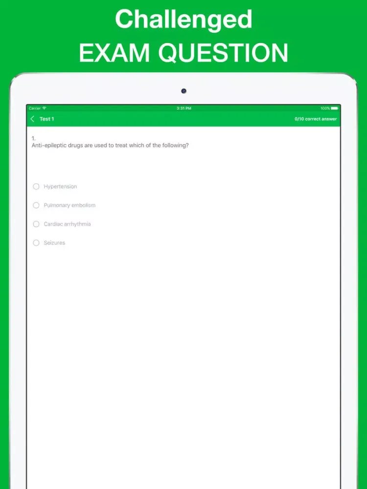 Ảnh chụp màn hình của PTCE Pharmacology Exam Questions 2017 iPad 