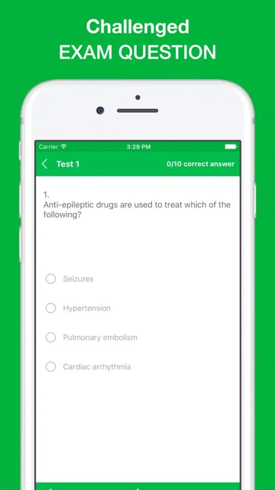 Ảnh chụp màn hình của PTCE Pharmacology Exam Questions 2017