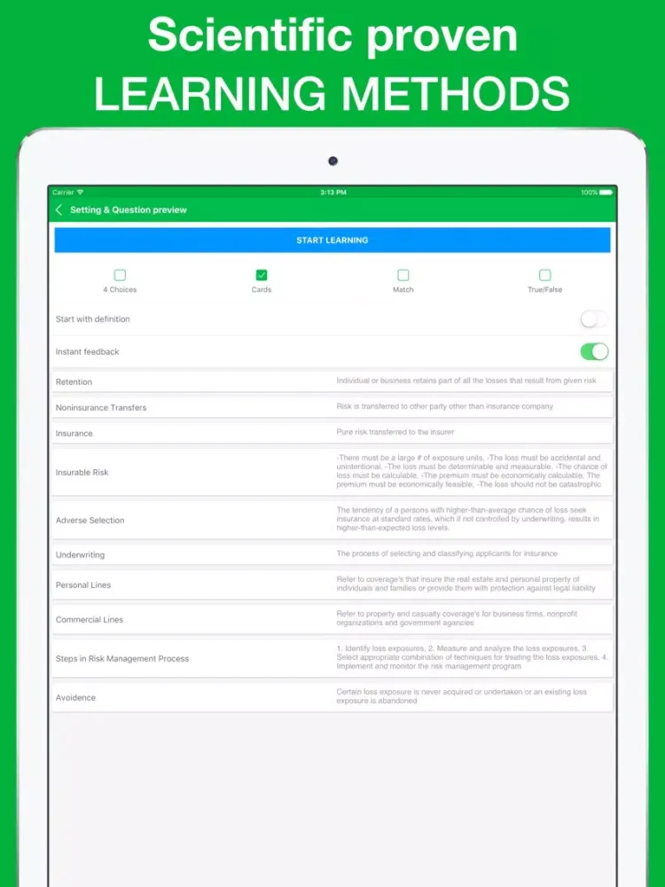 Screenshot di Risk Management Exam Question 2017 iPad 