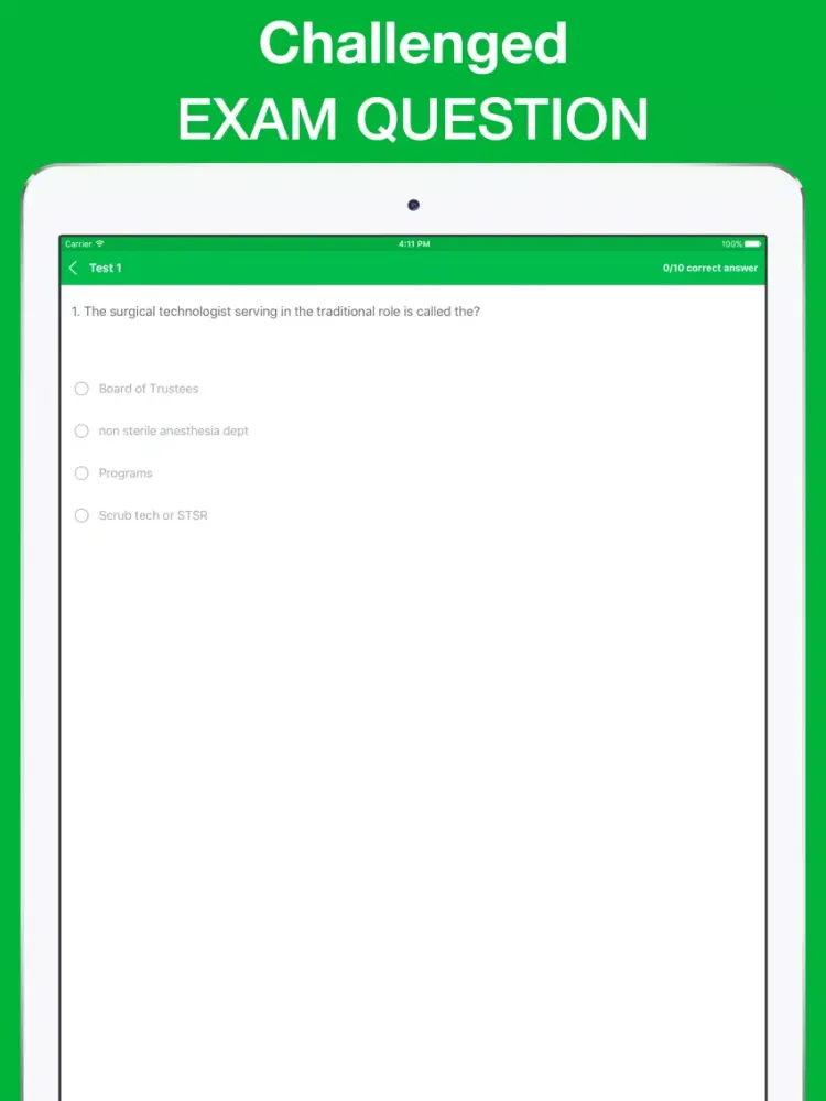 Surgical Technician Exam Questions 2017 iPad  Screenshots