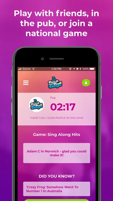 Tangkapan layar Rock and Roll Bingo Music Quiz