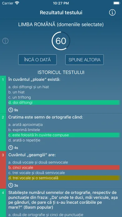 Capturas de pantalla de Admitere10 - teste grilă