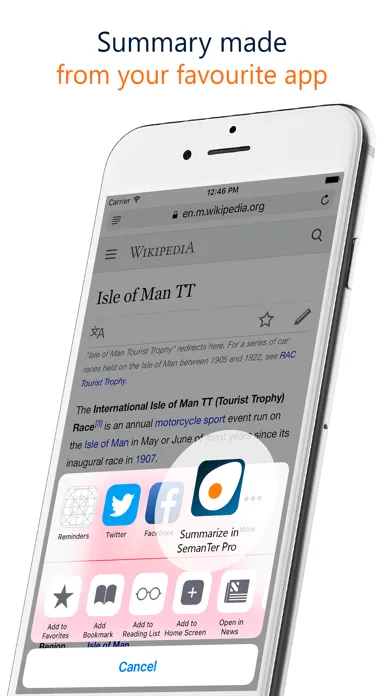ภาพหน้าจอของ SemanTer Pro - Text summarizer