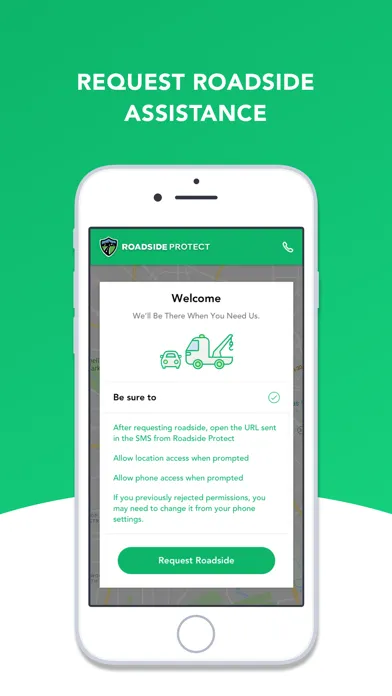 Capturas de tela do Roadside Protect Mobile
