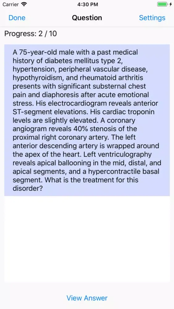 ภาพหน้าจอของ Cardiology Board Reviews