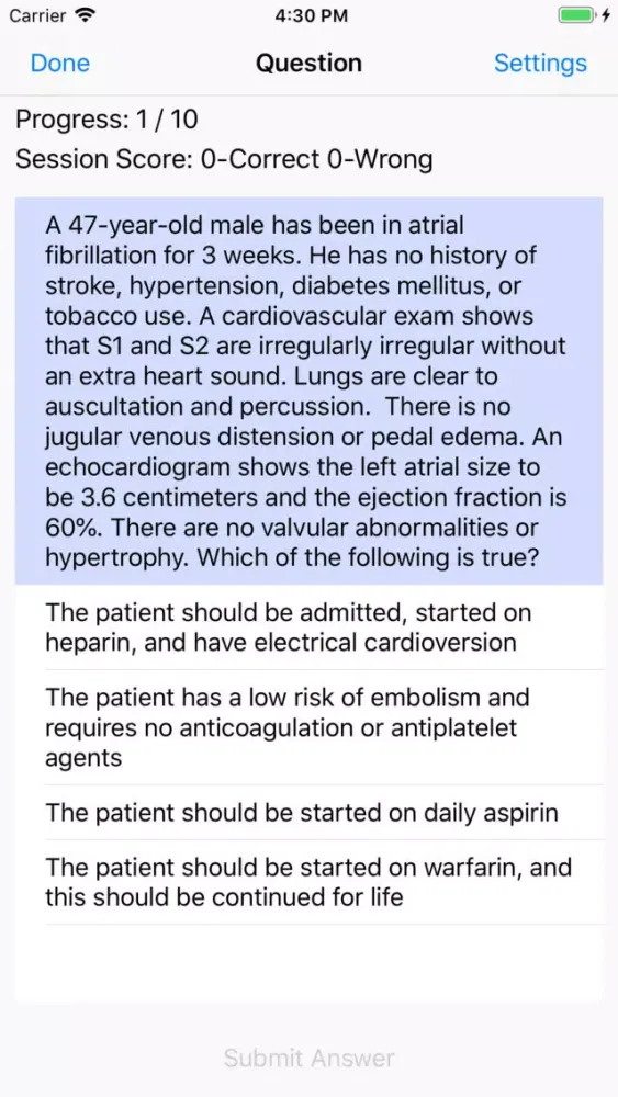 ภาพหน้าจอของ Cardiology Board Reviews