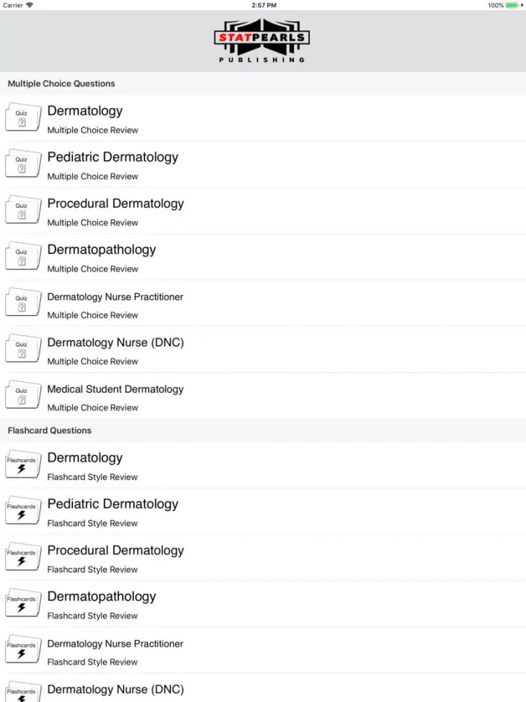 Tangkapan skrin Dermatology Reviews iPad 