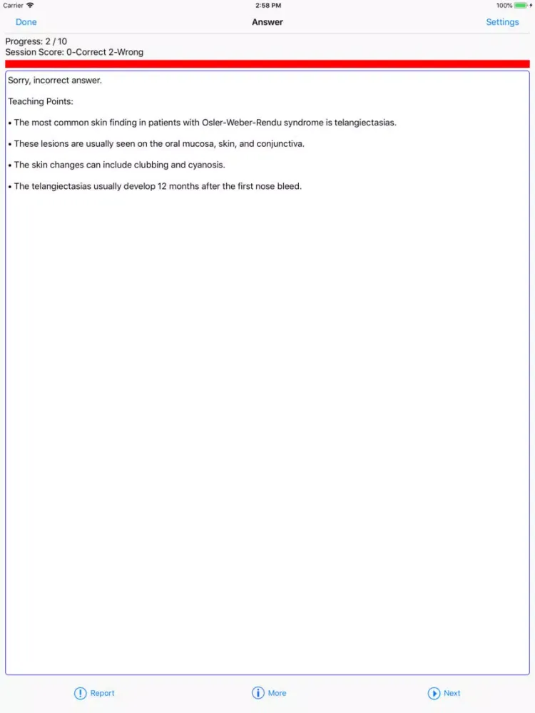Tangkapan skrin Dermatology Reviews iPad 