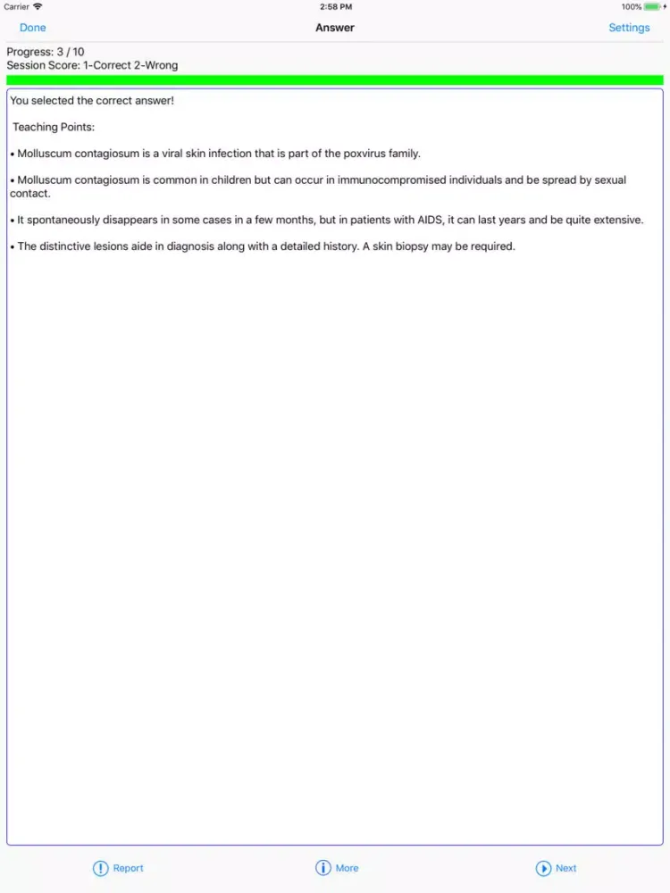 Tangkapan skrin Dermatology Reviews iPad 