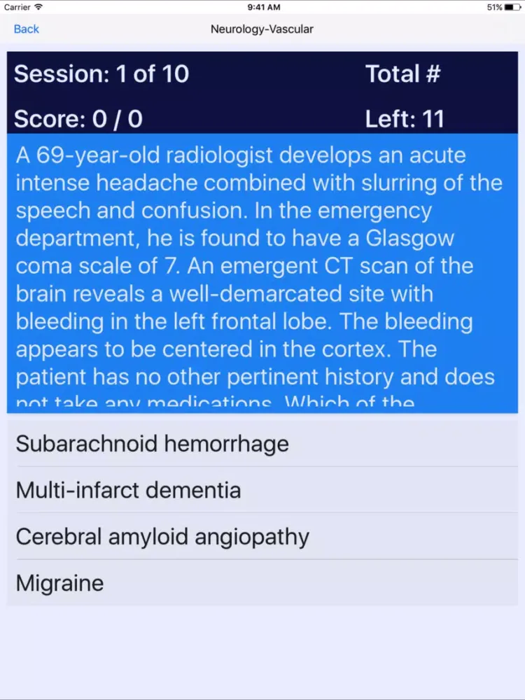 Capturas de tela do Neurology Board Reviews iPad 