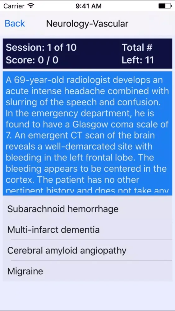 Capturas de tela do Neurology Board Reviews