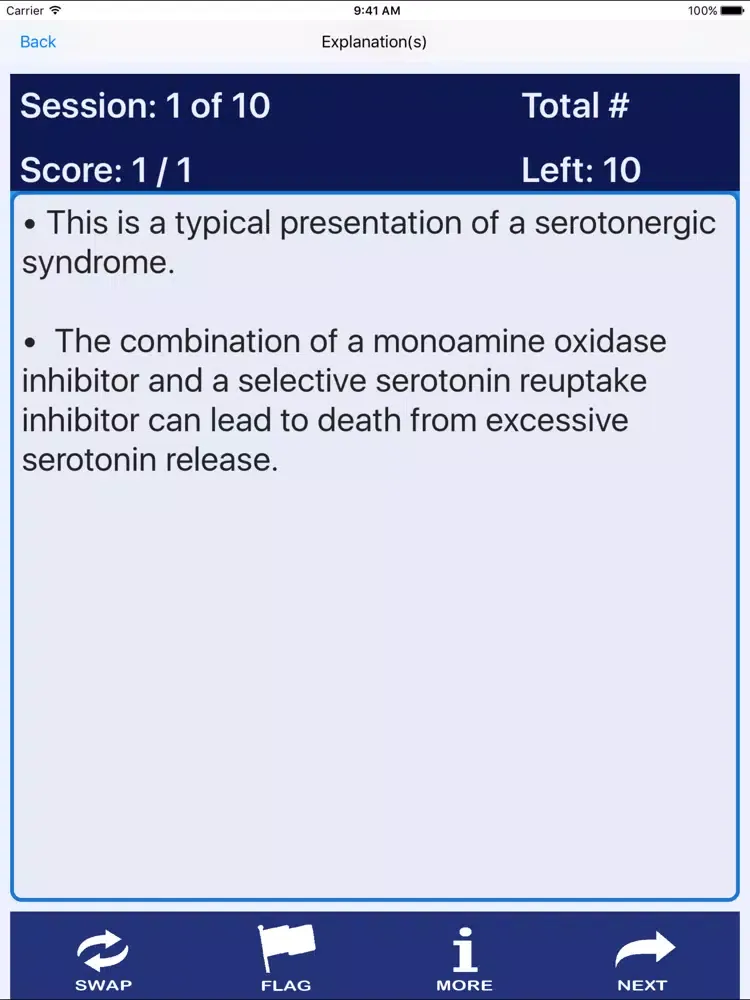 Capturas de tela do Medical Surgical Nurse Review iPad 