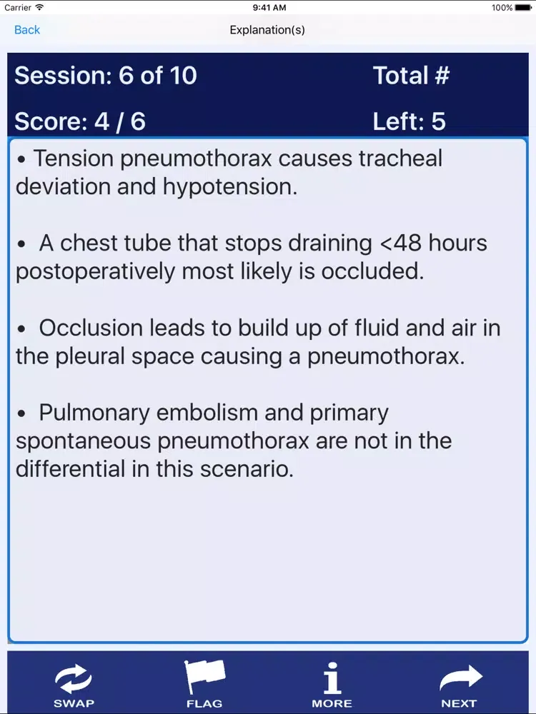 Capturas de tela do Medical Surgical Nurse Review iPad 