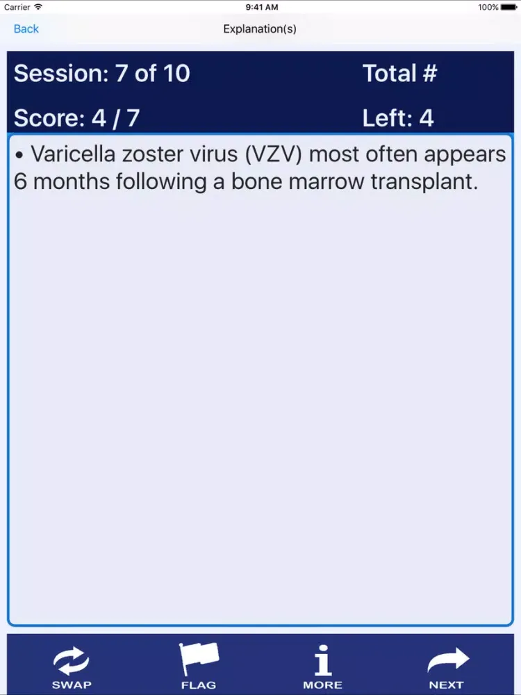 Tangkapan skrin Oncology Nursing (OCN) Review iPad 