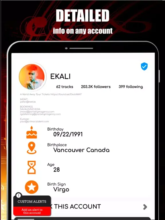 Ảnh chụp màn hình của Indie Artist Stats Tracker iPad 