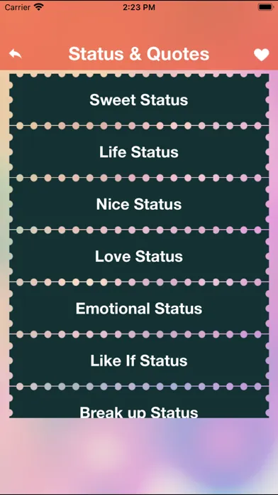 Tangkapan skrin Best Status & Cool Quotes fact