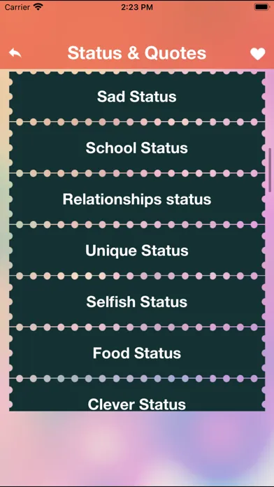 Tangkapan skrin Best Status & Cool Quotes fact