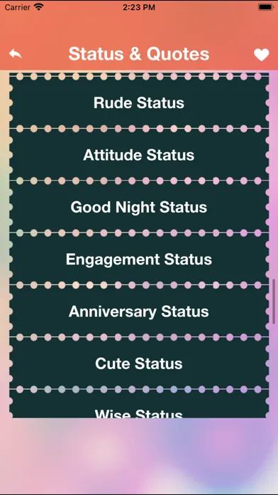 Tangkapan skrin Best Status & Cool Quotes fact