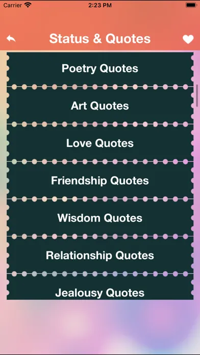 Tangkapan skrin Best Status & Cool Quotes fact