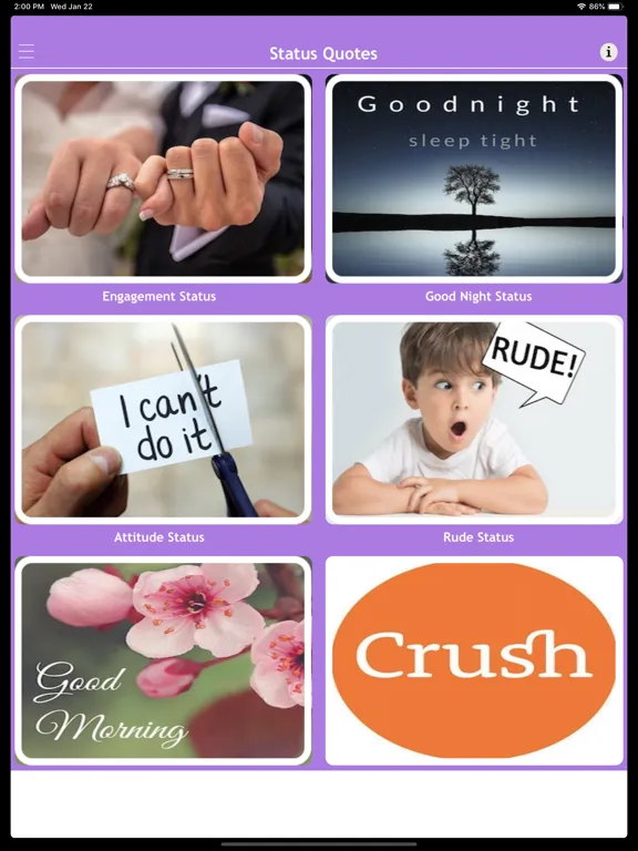 Ảnh chụp màn hình của Status Quotes Collection 2020 iPad 