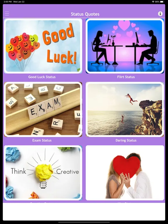 Ảnh chụp màn hình của Status Quotes Collection 2020 iPad 
